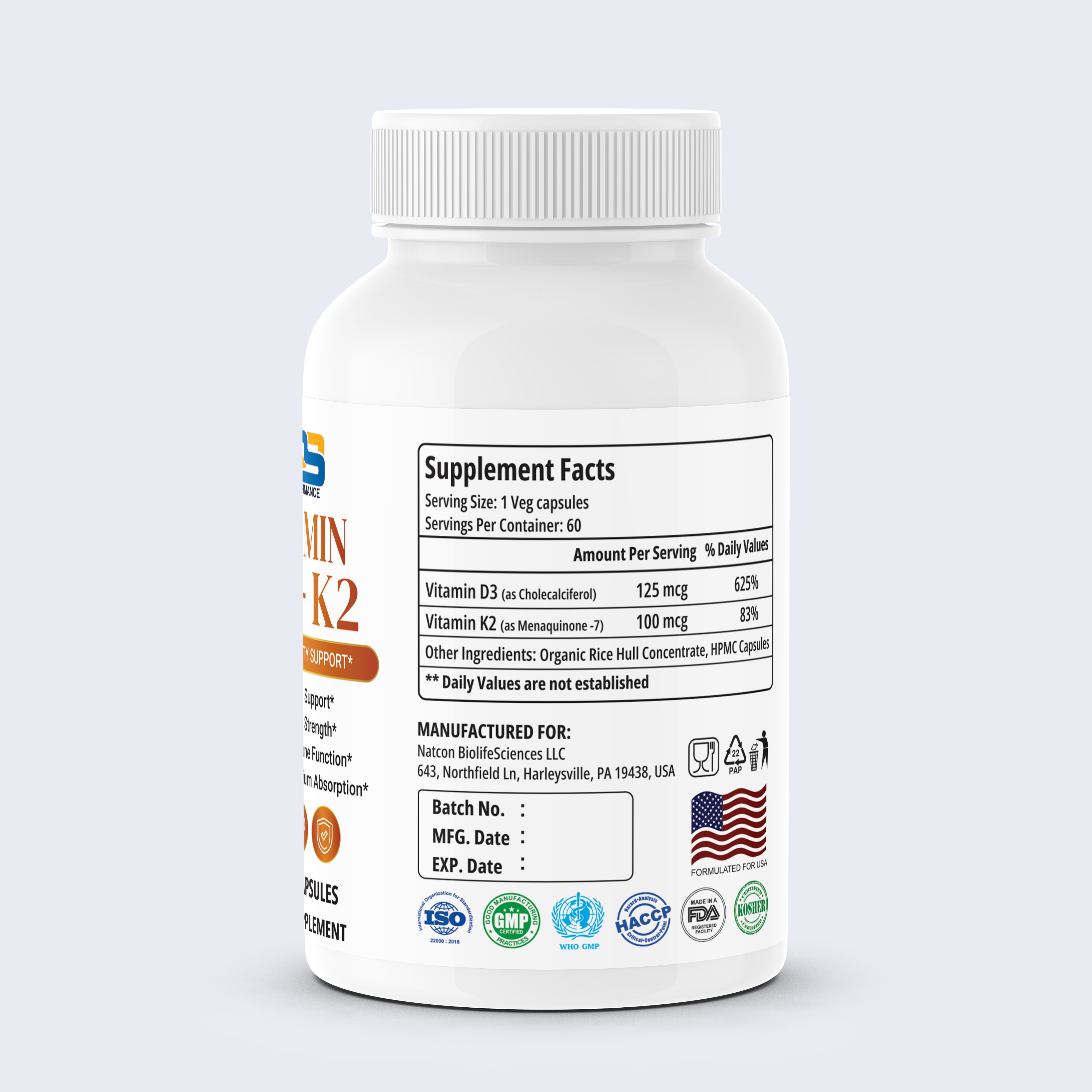 TPS Vitamin D3 K2 Support